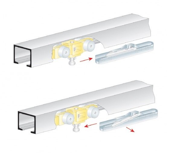 Stumdomų durų sistema TG/AU su Soft Close stabdžiais ir automatiniais užkabinimais (KOMPLEKTAS) - Image 5