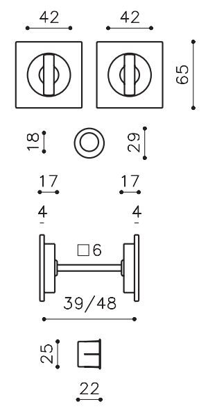 Stumdomų durų rankenėlės OLIVARI Giotto Q D128 - Image 13