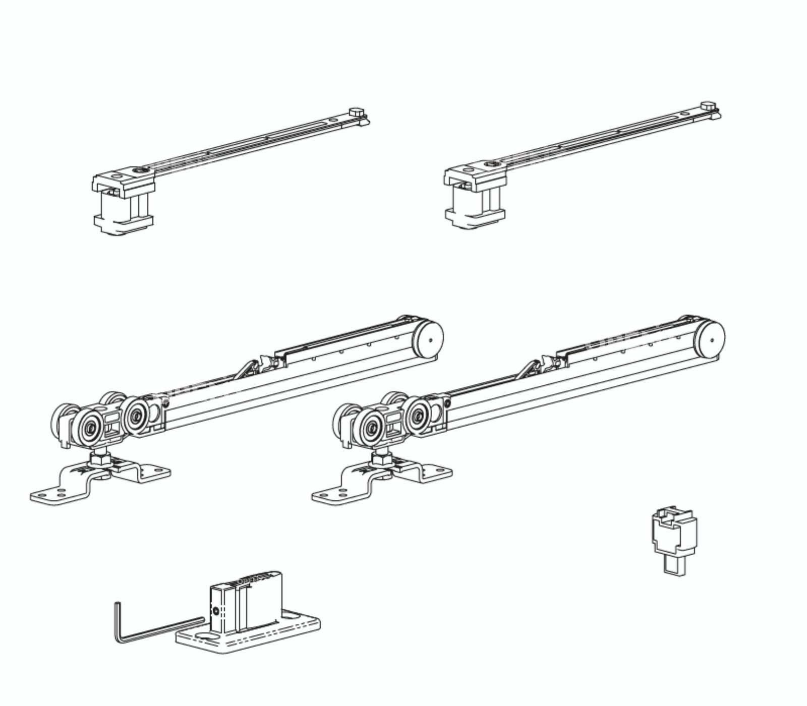 Stumdomų durų sistema FLUID CLASSIC su 7cm Soft Close stabdžiais (KOMPLEKTAS) - Image 3