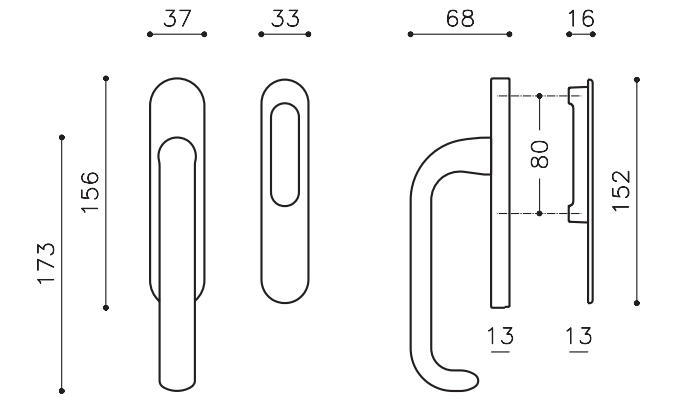 Terasinė rankena OLIVARI Polo Corto L103 - Image 5