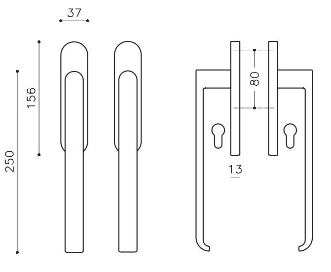 Terasinė rakinama rankena OLIVARI Beta L132 - Image 2
