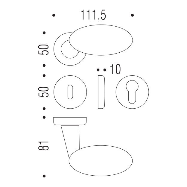 Fiksuota rankena COLOMBO Robot 50mm - Image 2