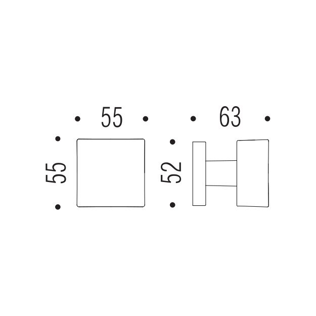 Fiksuota rankena COLOMBO Square 55mm - Image 2