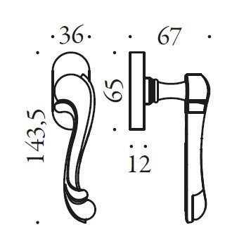 Lango rankena COLOMBO Antologhia Barocco KBA12 DKSM - Image 2