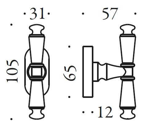 Lango rankena COLOMBO Antologhia Ottocento KOT12 - Image 3