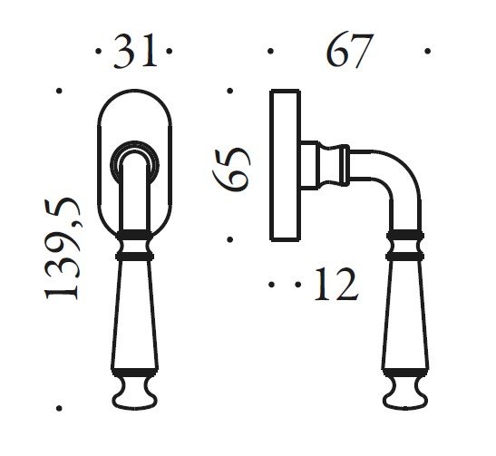 Lango rankena COLOMBO Antologhia Ottocento KOT12 DK/SM - Image 2