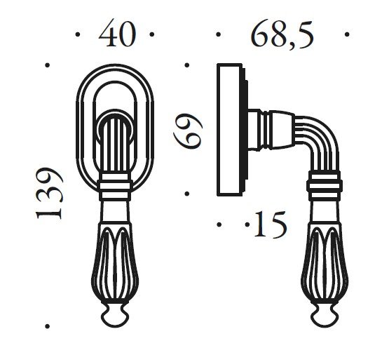 Lango rankena COLOMBO Antologhia Roma KSE22 DK/SM - Image 2