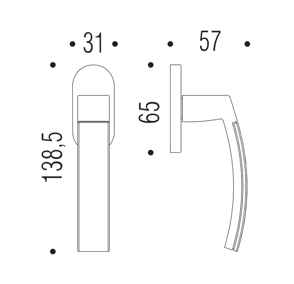 Lango rankena COLOMBO Trama LC72 - Image 3