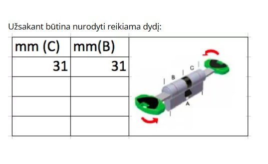 Cilindras K22 TOP Security juodas - Image 2