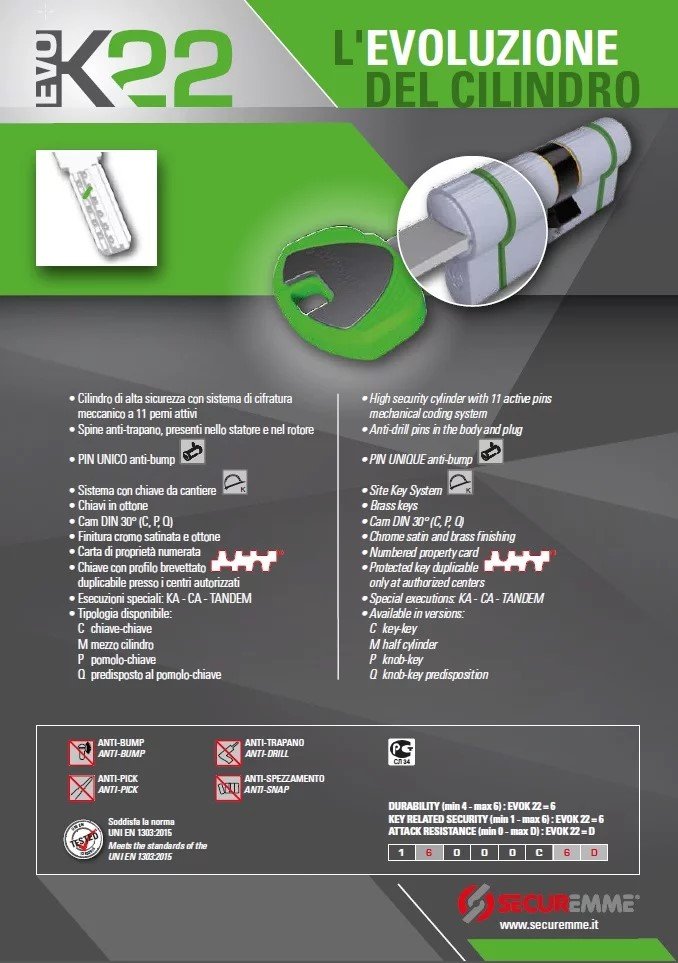 Cilindras K22 TOP Security juodas - Image 4